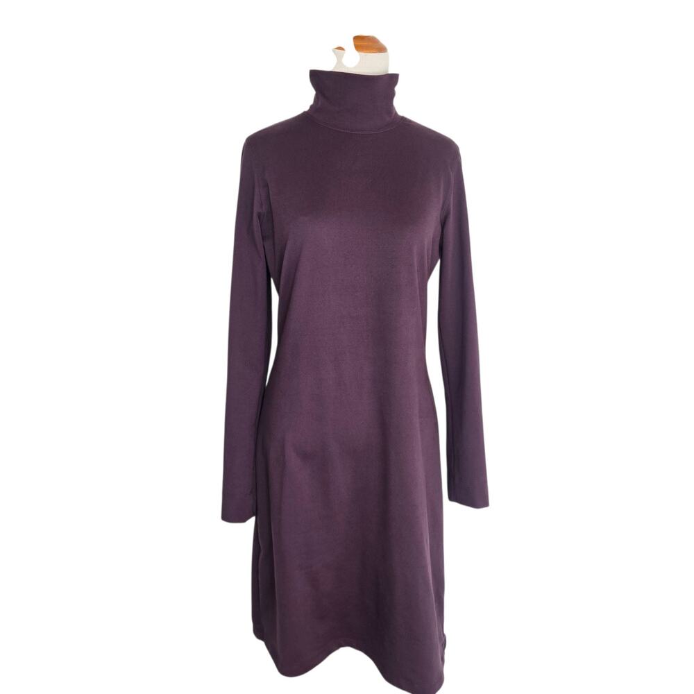 Title Nine Women Getaway Dress Outdoor Size S Turtleneck Stretch Purple Packable